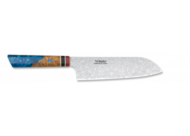 Cuchillo  Santoku Damasco - Cuchillo de Cocinero - Cuchillo multiusos